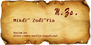 Mikó Zsófia névjegykártya