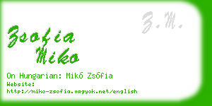 zsofia miko business card